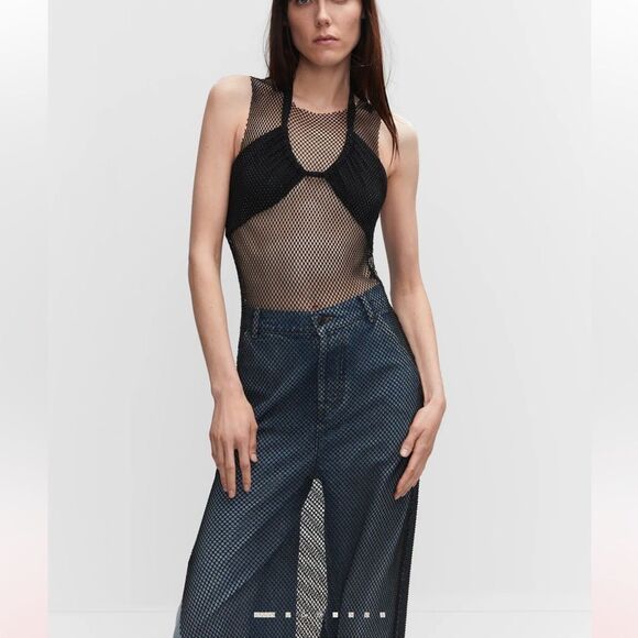 Mango Mesh dress with crystal detail size small NWT - Picture 4 of 12